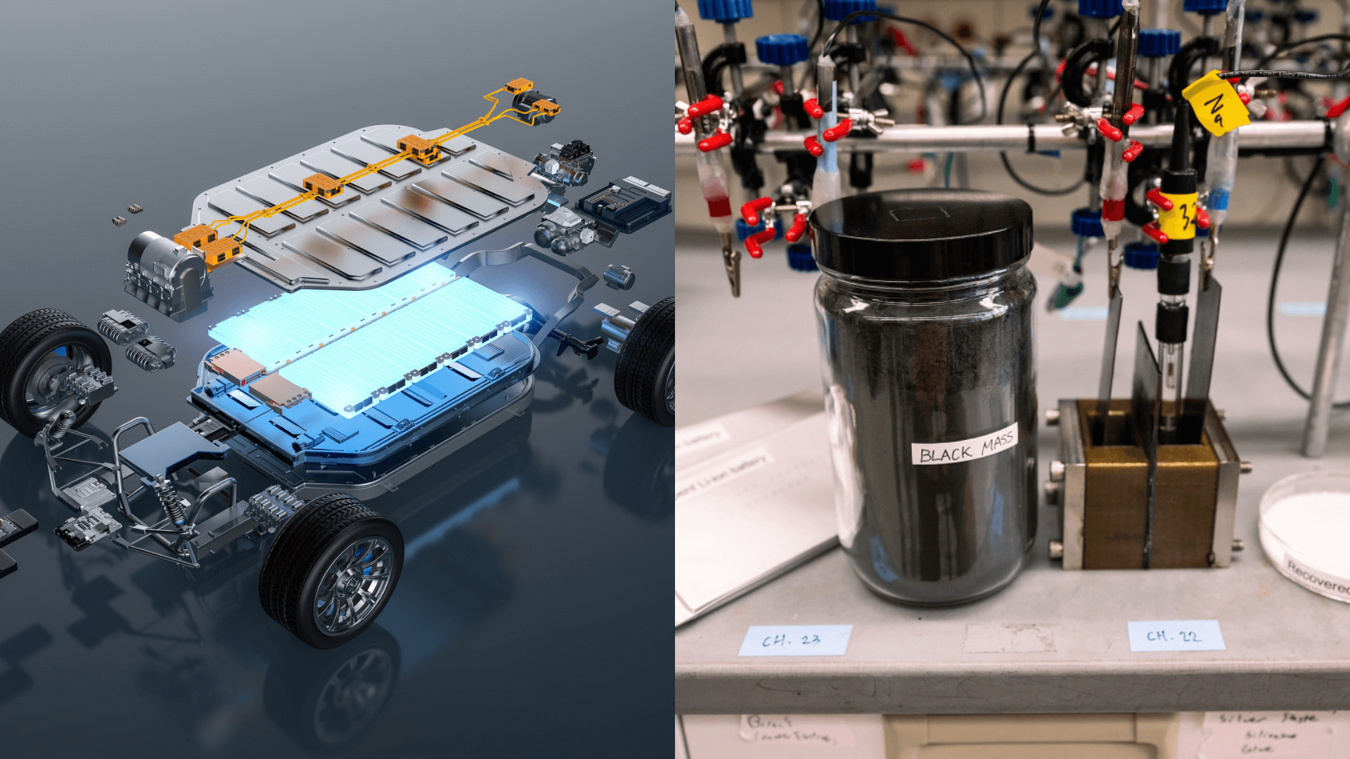 lithium uit oude ev-batterijen