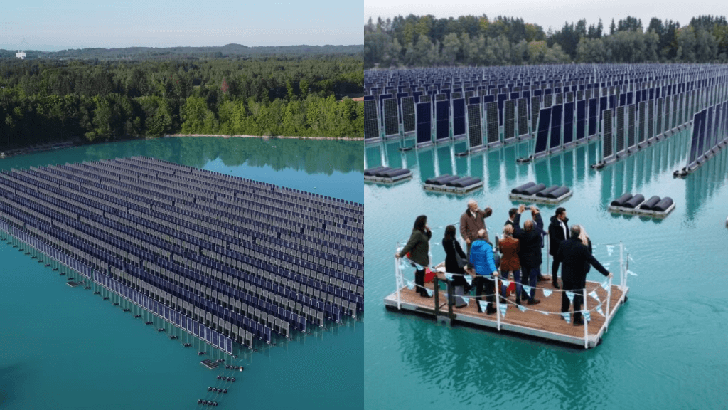 verticale drijvende zonnecentrale