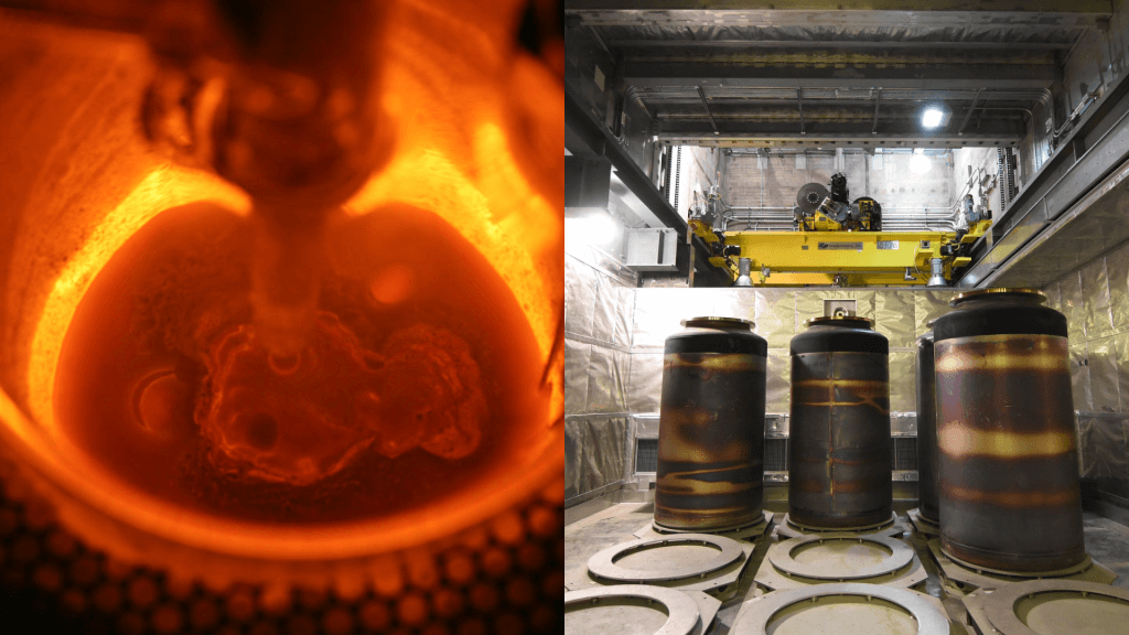 kernafval smelten tot glas