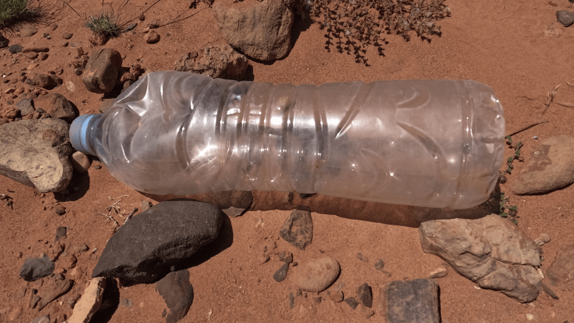 plastic afval waterfles